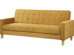 Divano letto 3 posti VEHKOO Tessuto Senape