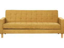 Divano letto 3 posti VEHKOO Tessuto Senape
