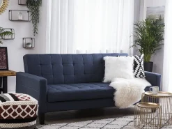 Divano letto 3 posti VEHKOO Tessuto Blu scuro