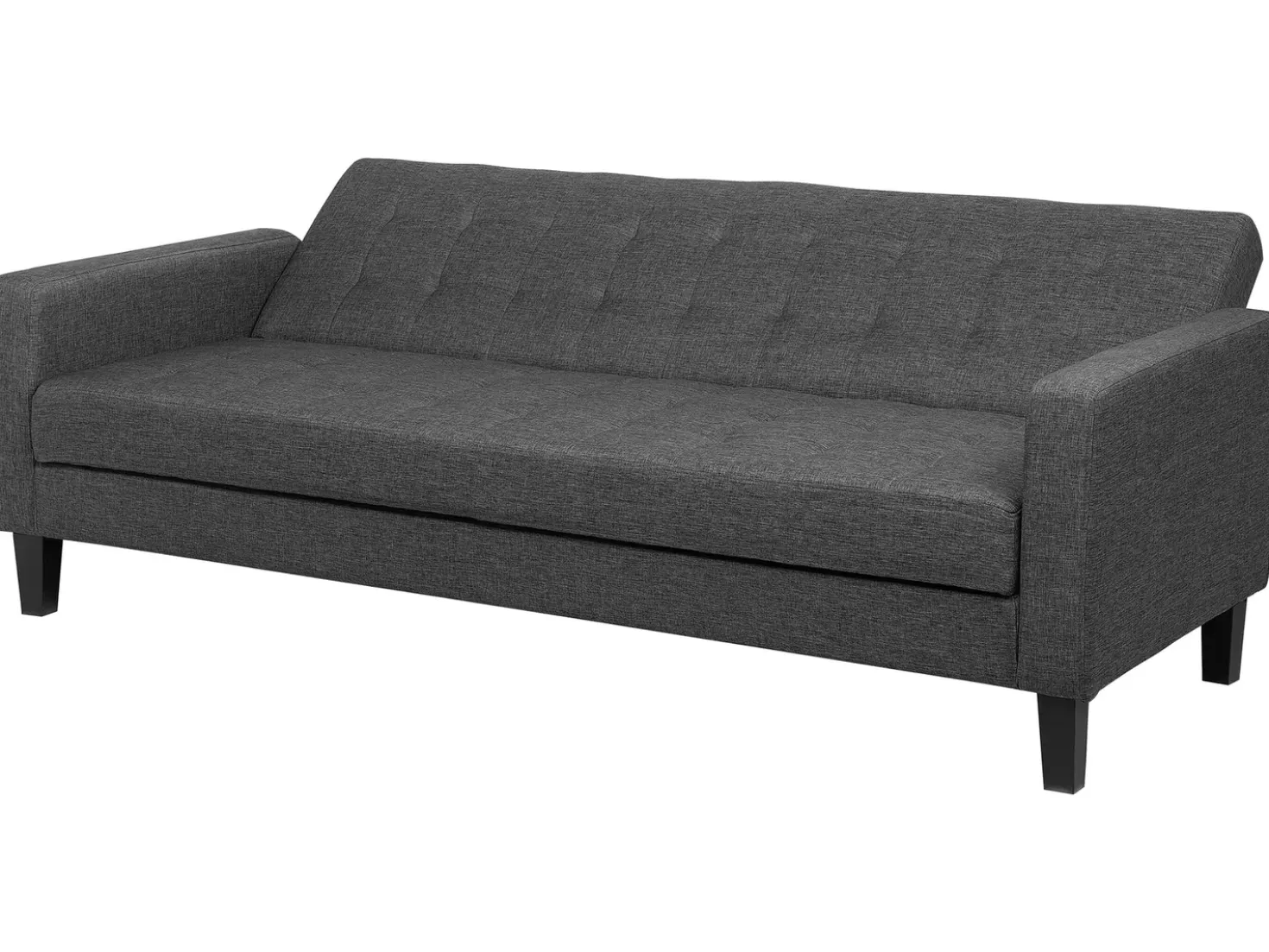 Divano letto 3 posti VEHKOO Tessuto Grigio scuro