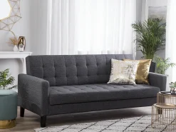 Divano letto 3 posti VEHKOO Tessuto Grigio scuro