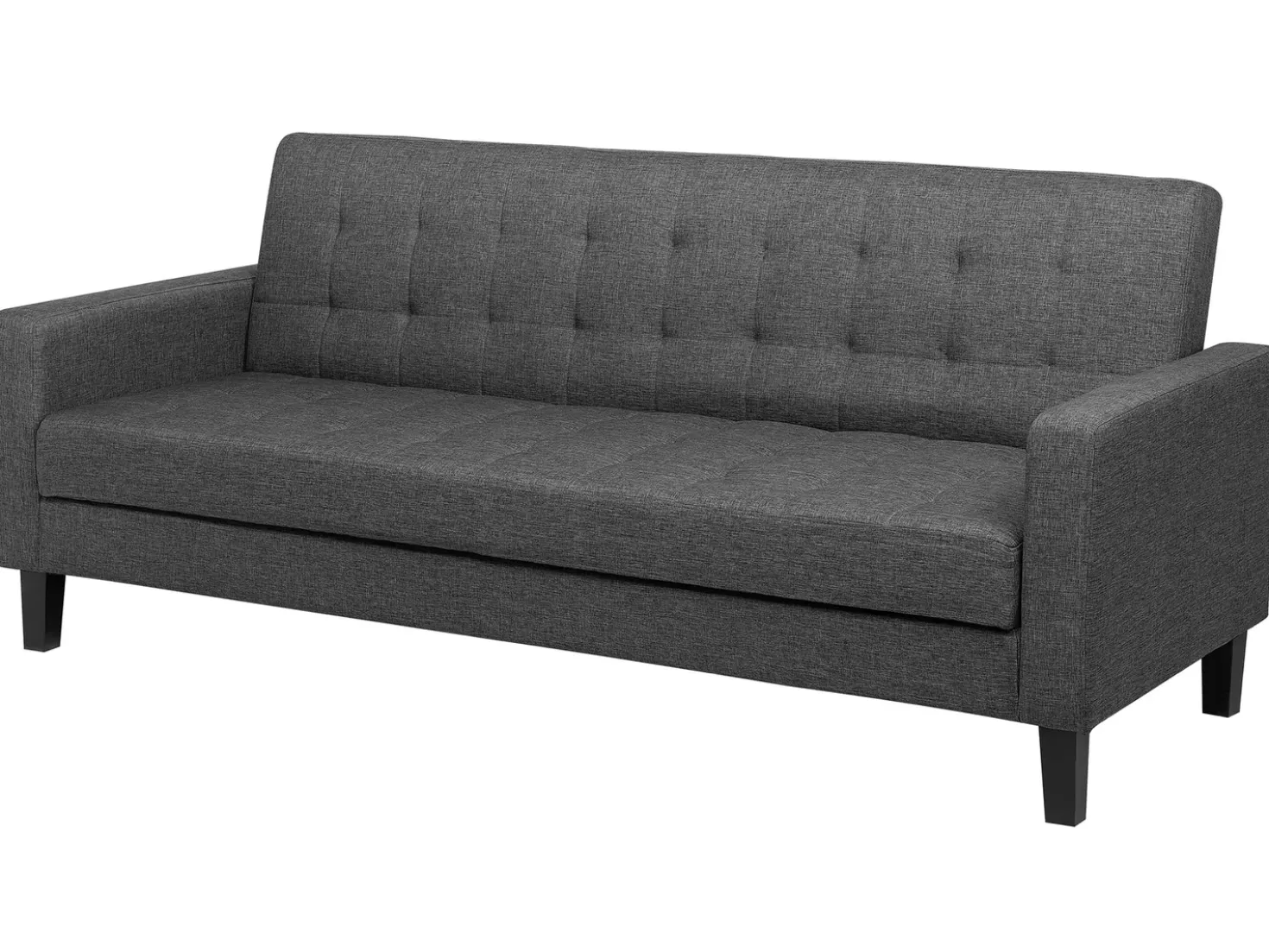 Divano letto 3 posti VEHKOO Tessuto Grigio scuro