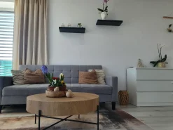 Divano letto 3 posti VEHKOO Tessuto Grigio chiaro