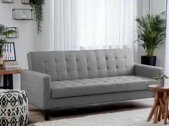 Divano letto 3 posti VEHKOO Tessuto Grigio chiaro