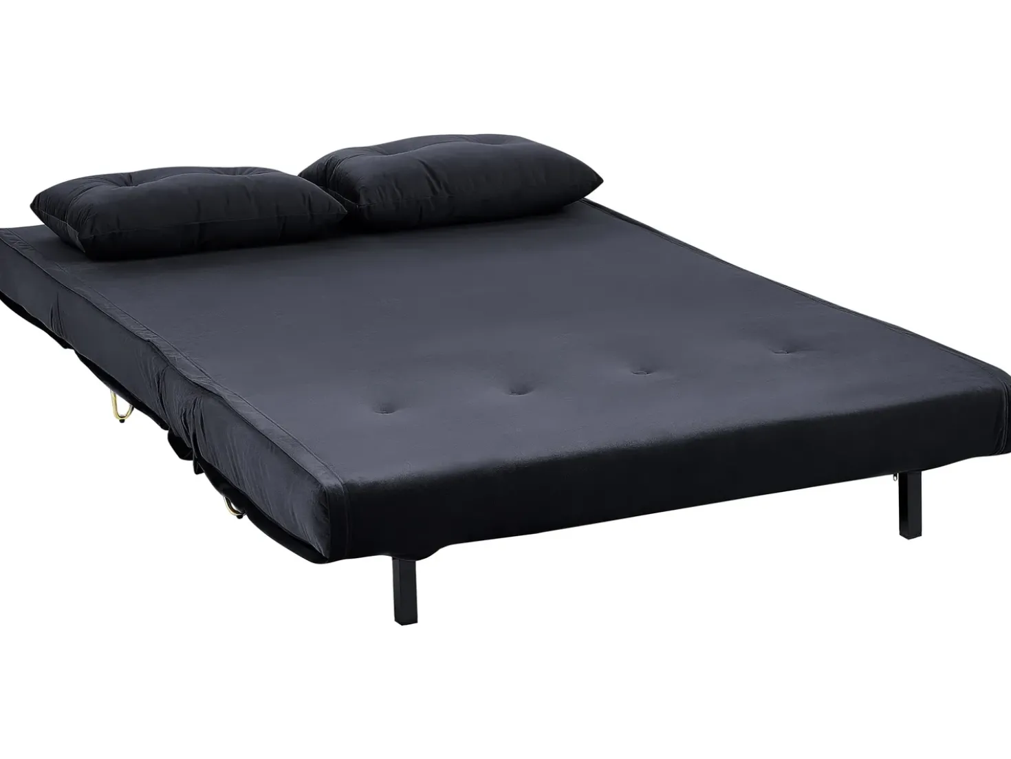Divano letto 2 posti VESTFOLD Velluto Nero