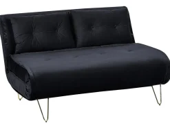 Divano letto 2 posti VESTFOLD Velluto Nero