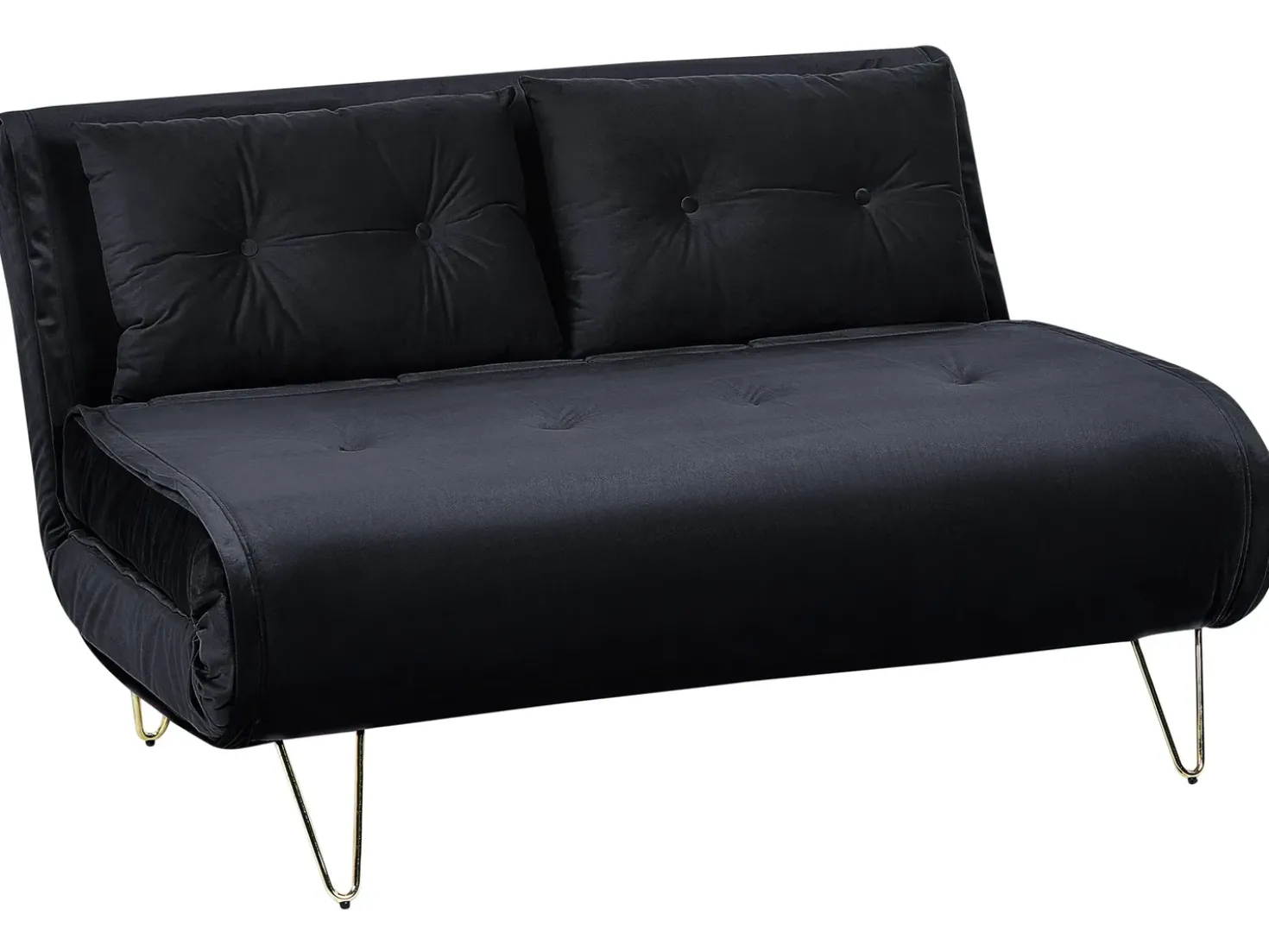 Divano letto 2 posti VESTFOLD Velluto Nero