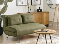 Divano letto 2 posti VESTFOLD Tessuto Verde oliva