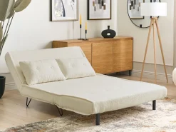 Divano letto 2 posti VESTFOLD Bouclé Bianco sporco