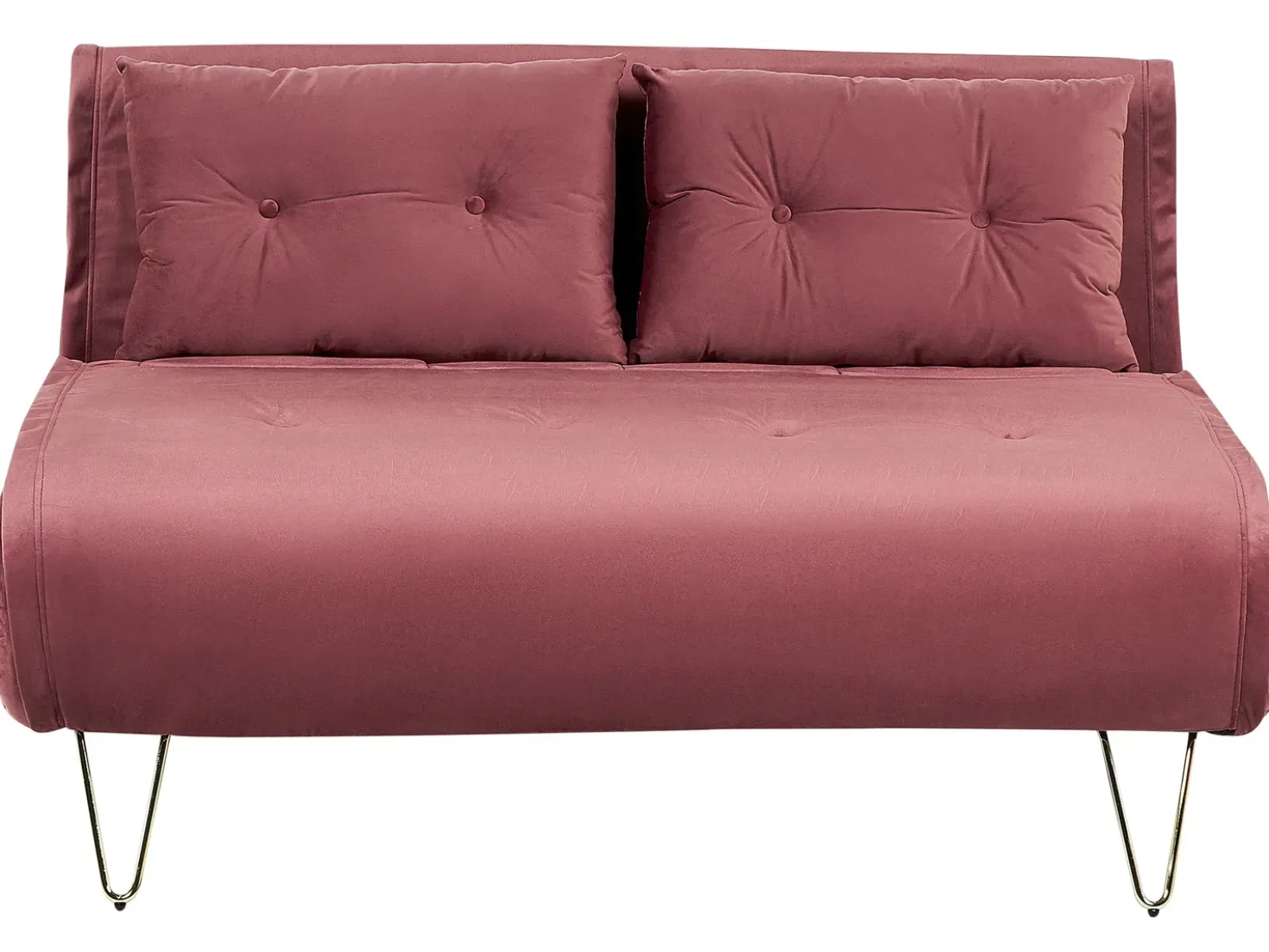Divano letto 2 posti VESTFOLD Velluto Rosa