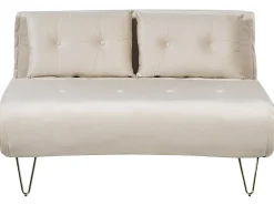 Divano letto 2 posti VESTFOLD Velluto Beige