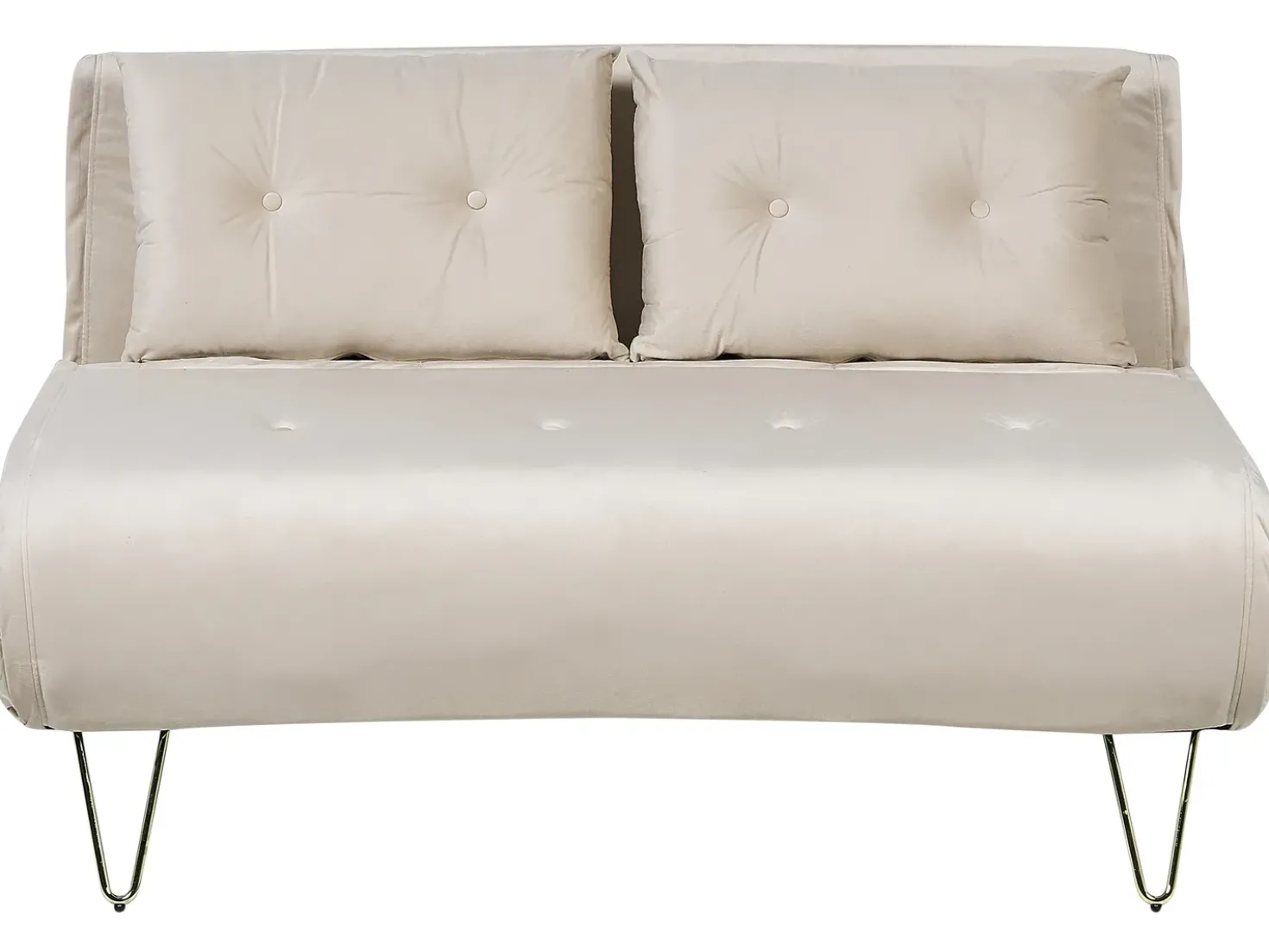 Divano letto 2 posti VESTFOLD Velluto Beige