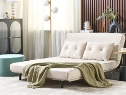 Divano letto 2 posti VESTFOLD Velluto Beige