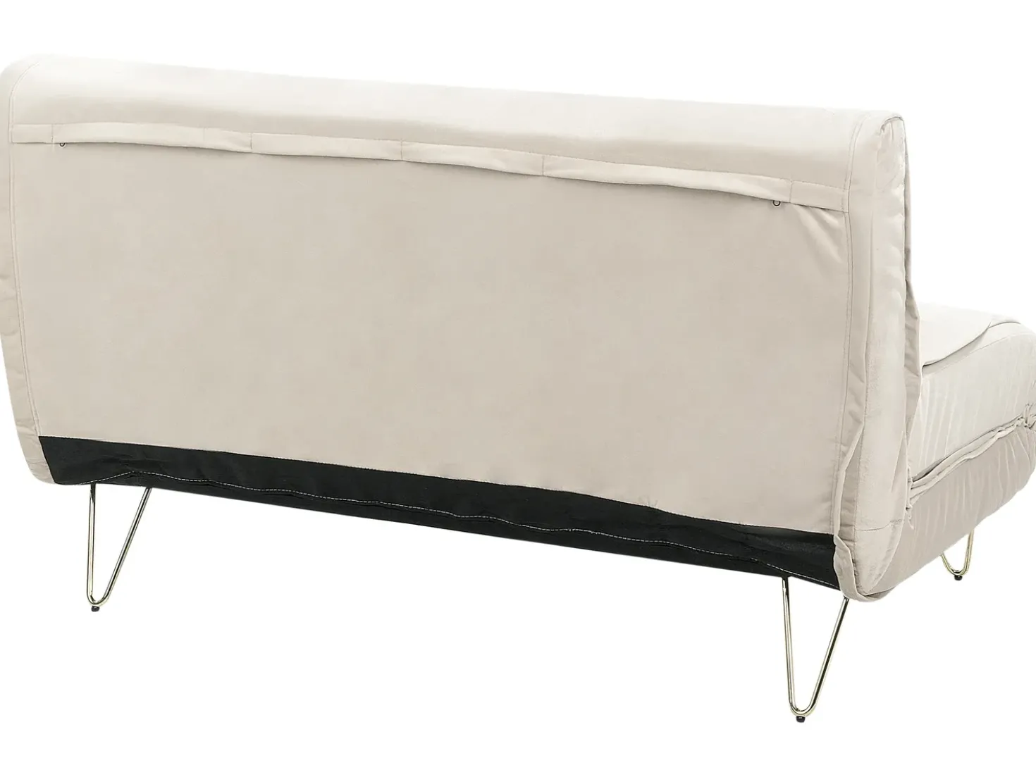 Divano letto 2 posti VESTFOLD Velluto Beige