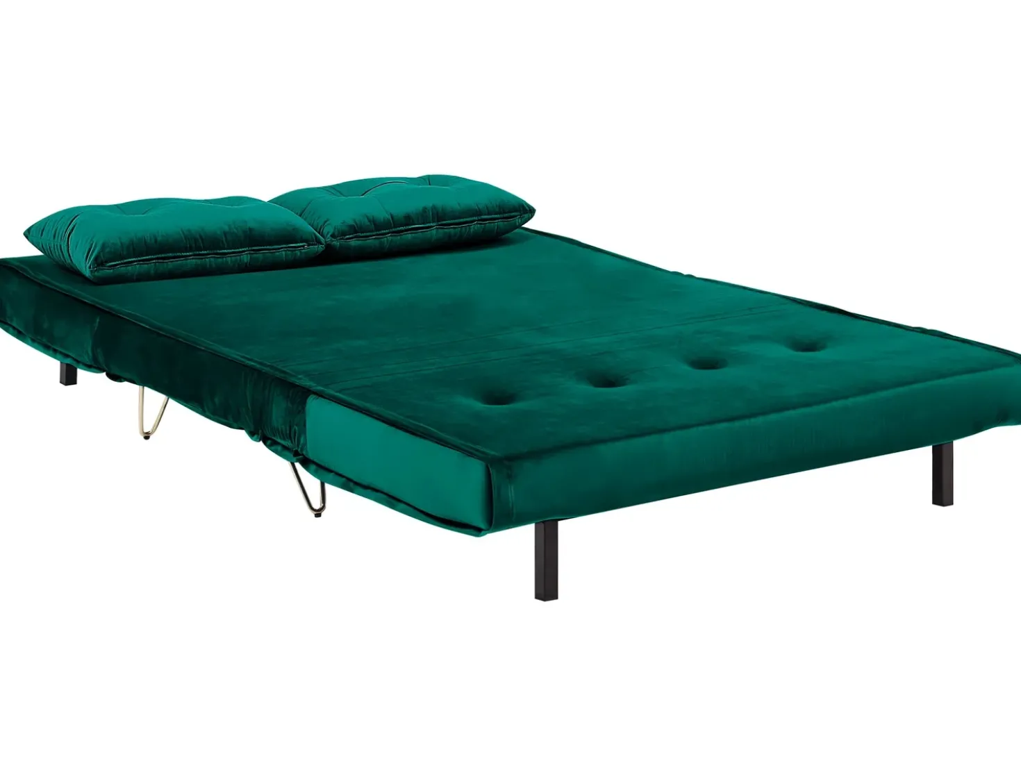 Divano letto 2 posti VESTFOLD Velluto Verde scuro