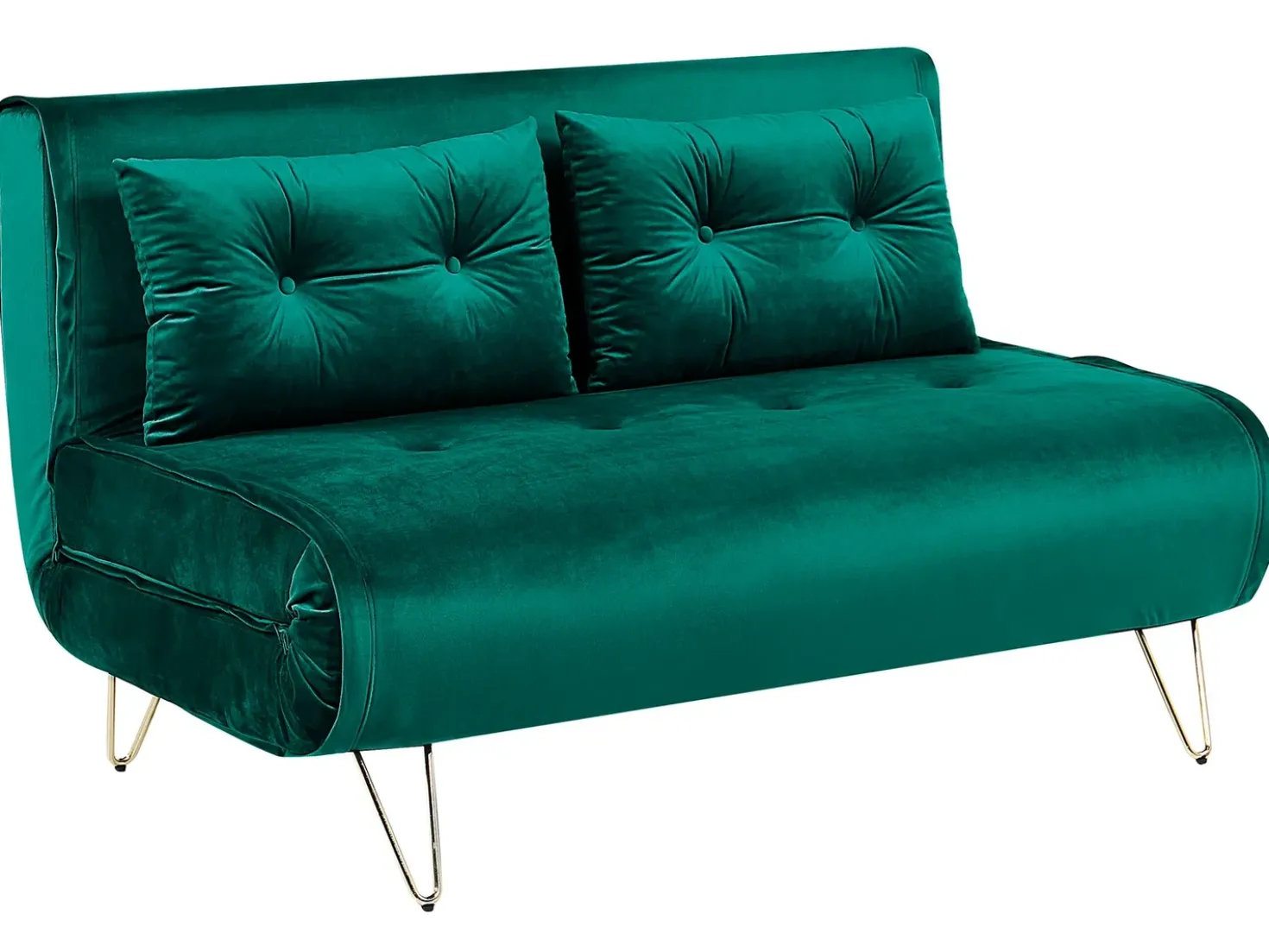 Divano letto 2 posti VESTFOLD Velluto Verde scuro