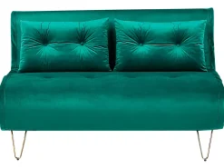 Divano letto 2 posti VESTFOLD Velluto Verde scuro