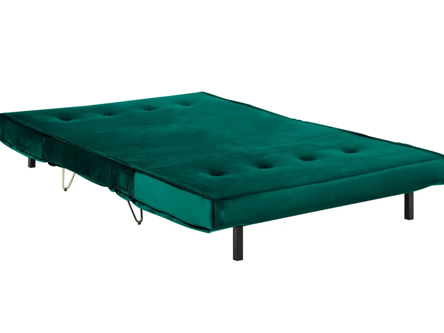 Divano letto 2 posti VESTFOLD Velluto Verde scuro