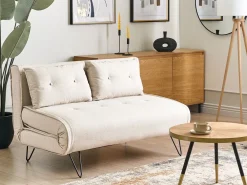 Divano letto 2 posti VESTFOLD Tessuto Beige chiaro