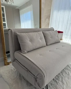 Divano letto 2 posti VESTFOLD Tessuto Beige chiaro