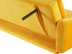 Divano letto 3 posti VETTRE Velluto Giallo