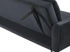 Divano letto 3 posti VETTRE Velluto Nero