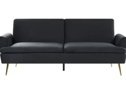 Divano letto 3 posti VETTRE Velluto Nero