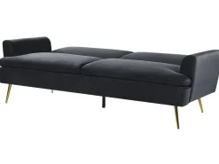 Divano letto 3 posti VETTRE Velluto Nero