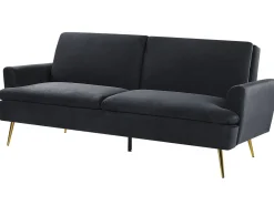 Divano letto 3 posti VETTRE Velluto Nero