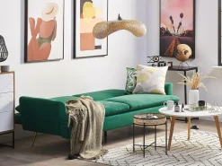 Divano letto 3 posti VETTRE Velluto Verde scuro