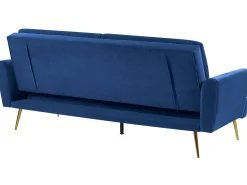 Divano letto 3 posti VETTRE Velluto Blu marino