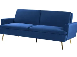 Divano letto 3 posti VETTRE Velluto Blu marino