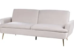 Divano letto 3 posti VETTRE Velluto Beige chiaro