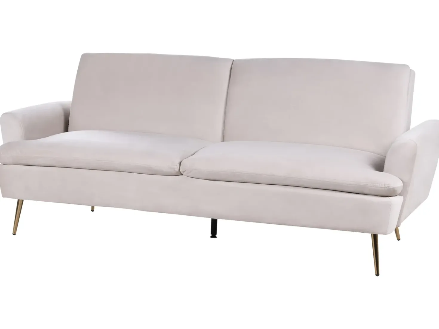 Divano letto 3 posti VETTRE Velluto Beige chiaro