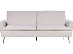 Divano letto 3 posti VETTRE Velluto Beige chiaro