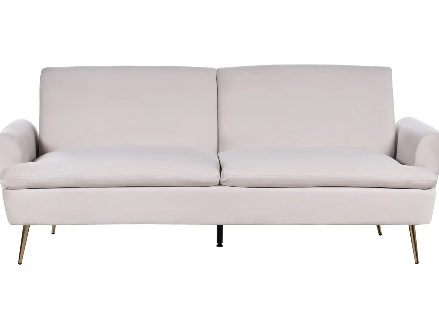 Divano letto 3 posti VETTRE Velluto Beige chiaro