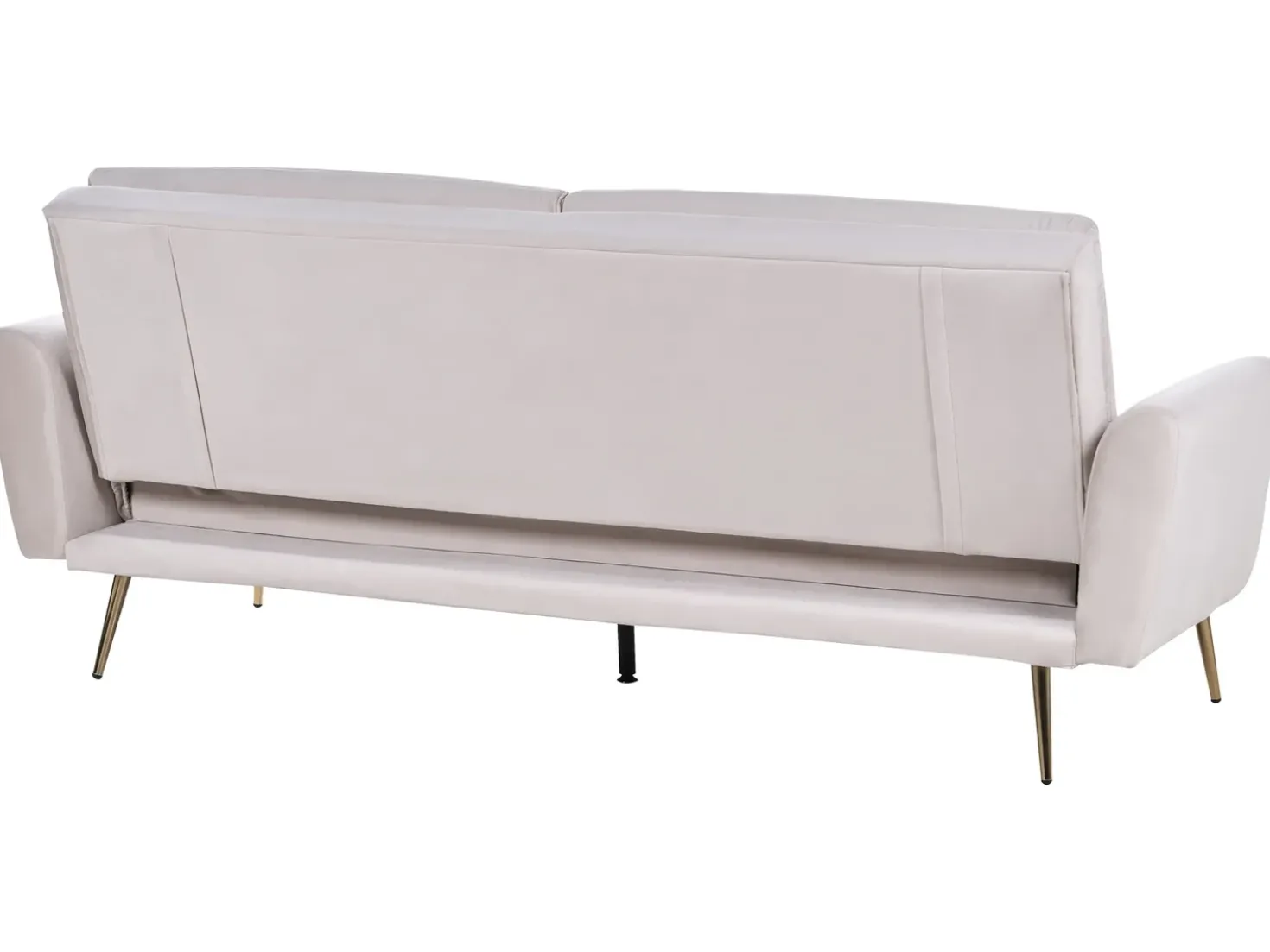 Divano letto 3 posti VETTRE Velluto Beige chiaro