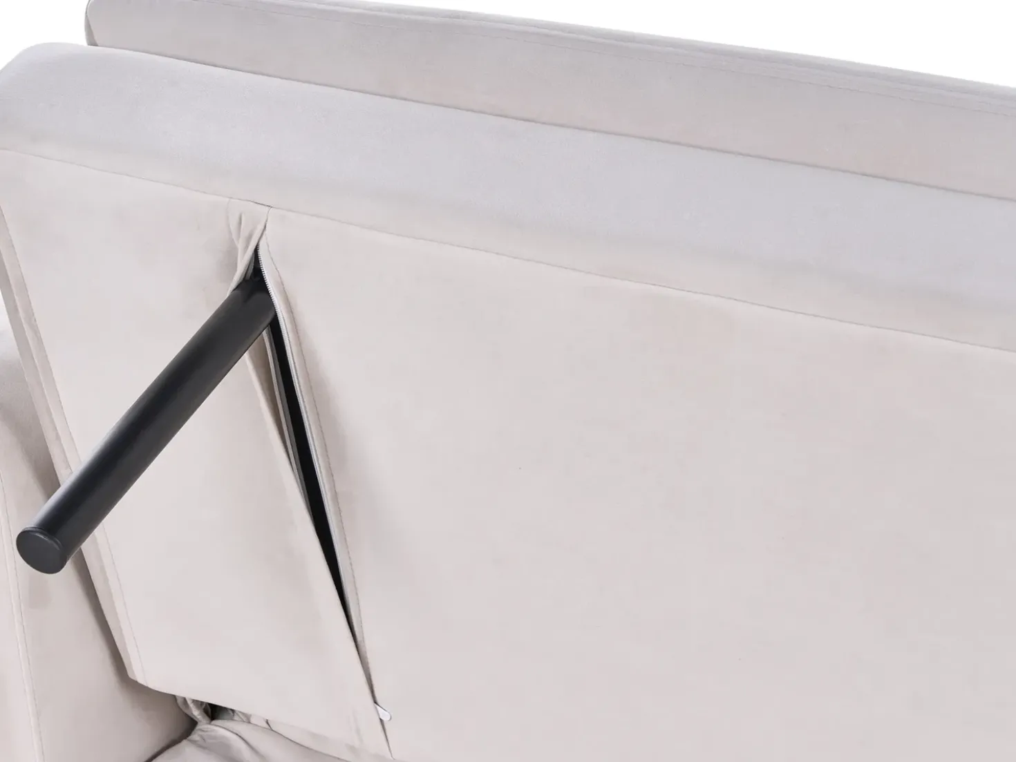 Divano letto 3 posti VETTRE Velluto Beige chiaro