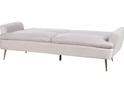 Divano letto 3 posti VETTRE Velluto Beige chiaro