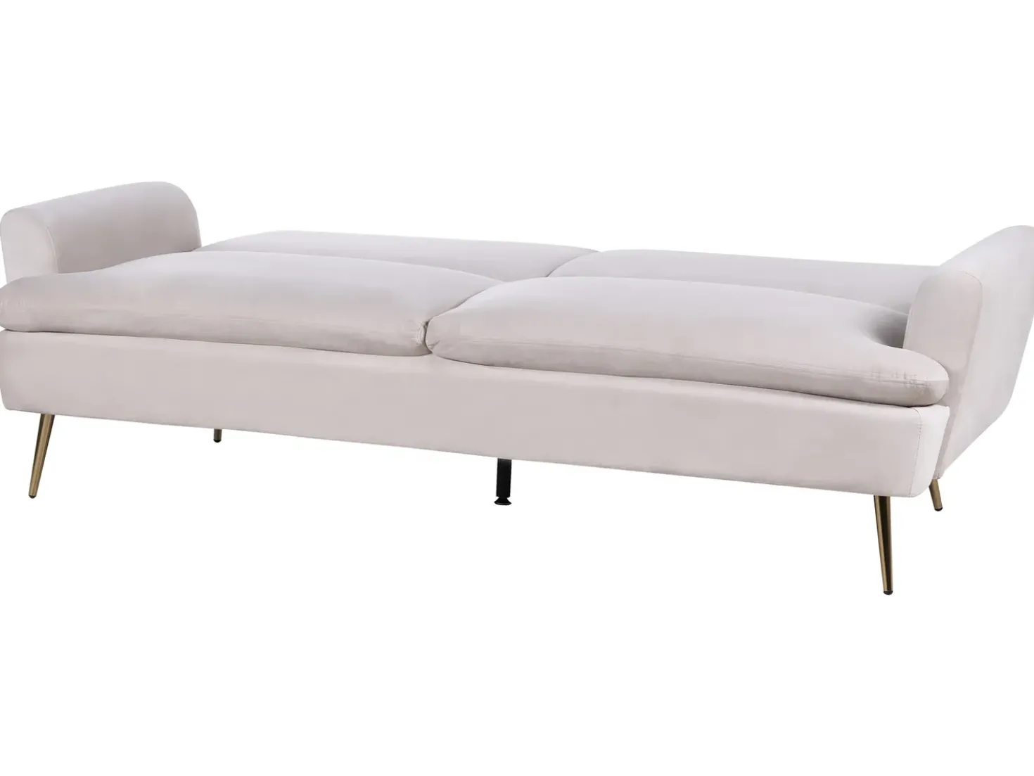 Divano letto 3 posti VETTRE Velluto Beige chiaro