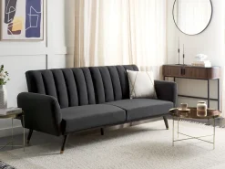 Divano letto 3 posti VIMMERBY Tessuto Nero
