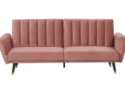 Divano letto 3 posti VIMMERBY Velluto Rosa