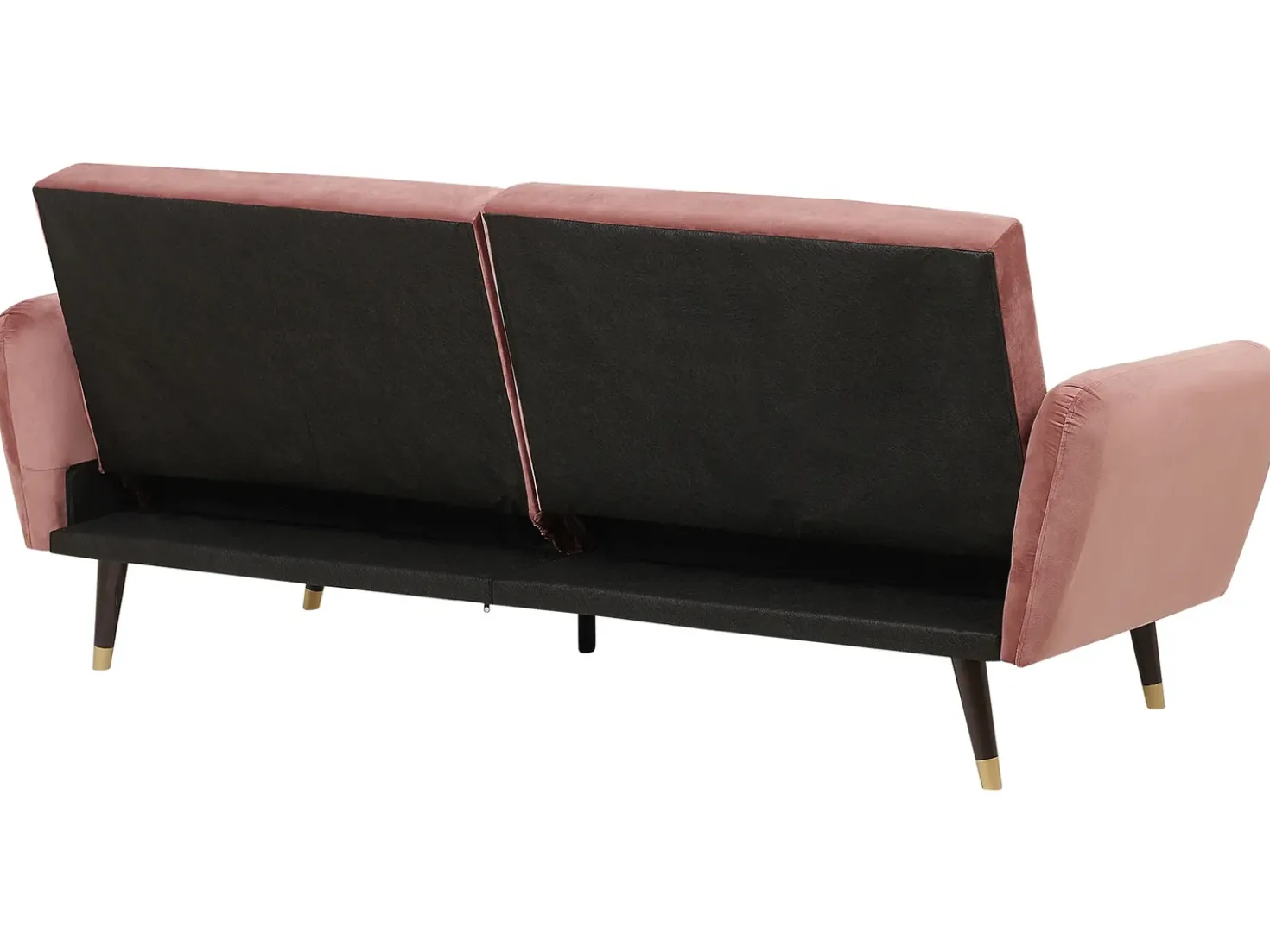 Divano letto 3 posti VIMMERBY Velluto Rosa