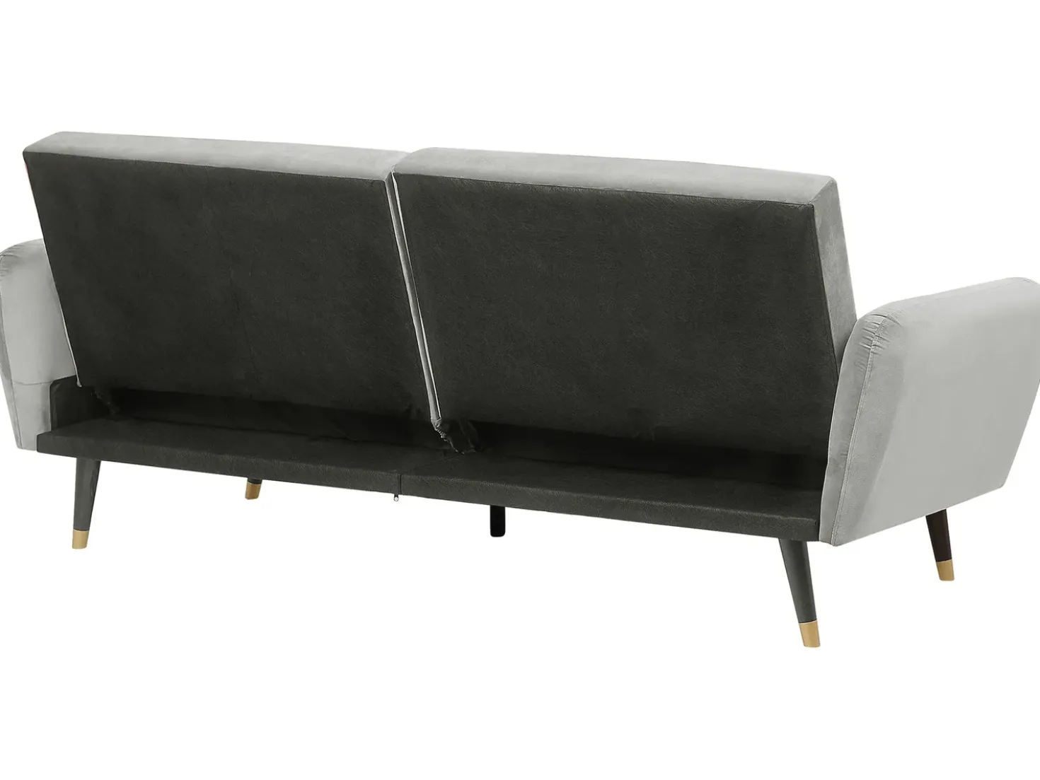 Divano letto 3 posti VIMMERBY Velluto Grigio chiaro
