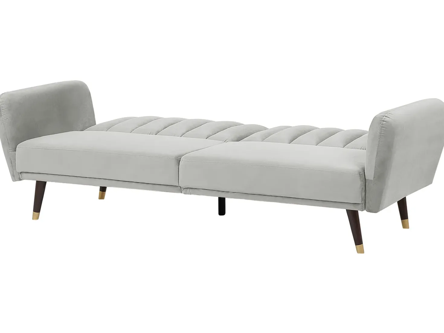 Divano letto 3 posti VIMMERBY Velluto Grigio chiaro