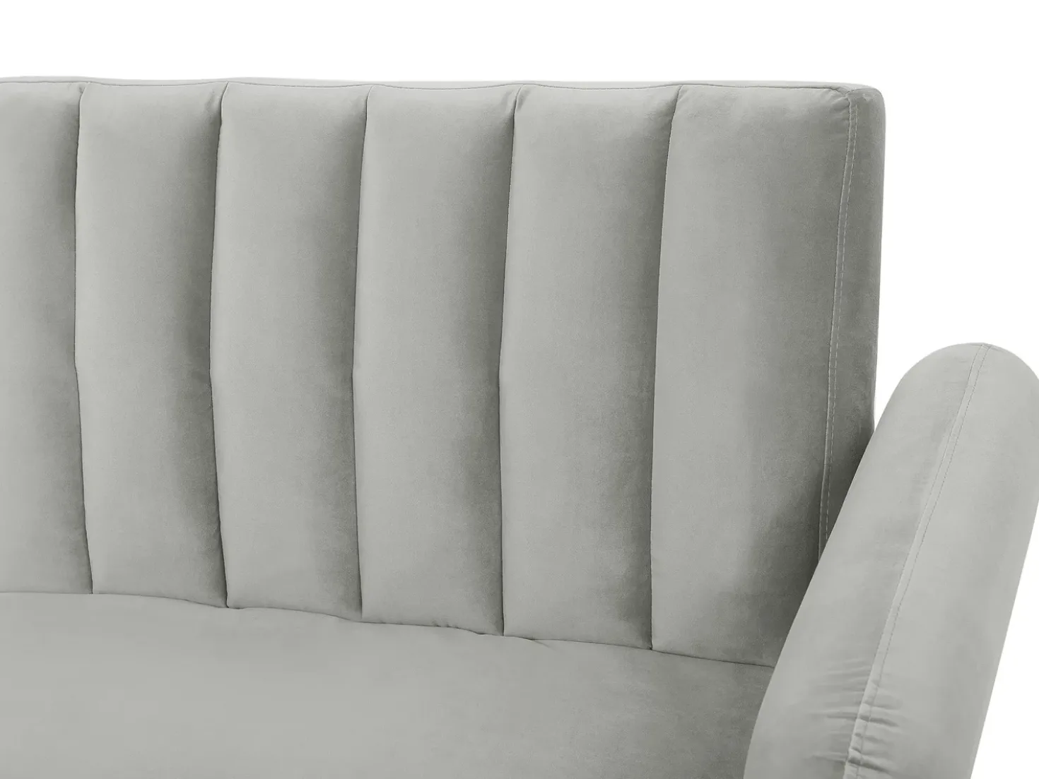 Divano letto 3 posti VIMMERBY Velluto Grigio chiaro