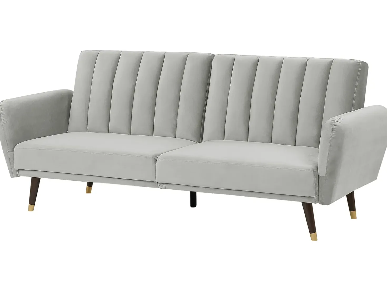 Divano letto 3 posti VIMMERBY Velluto Grigio chiaro