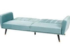 Divano letto 3 posti VIMMERBY Velluto Azzurro