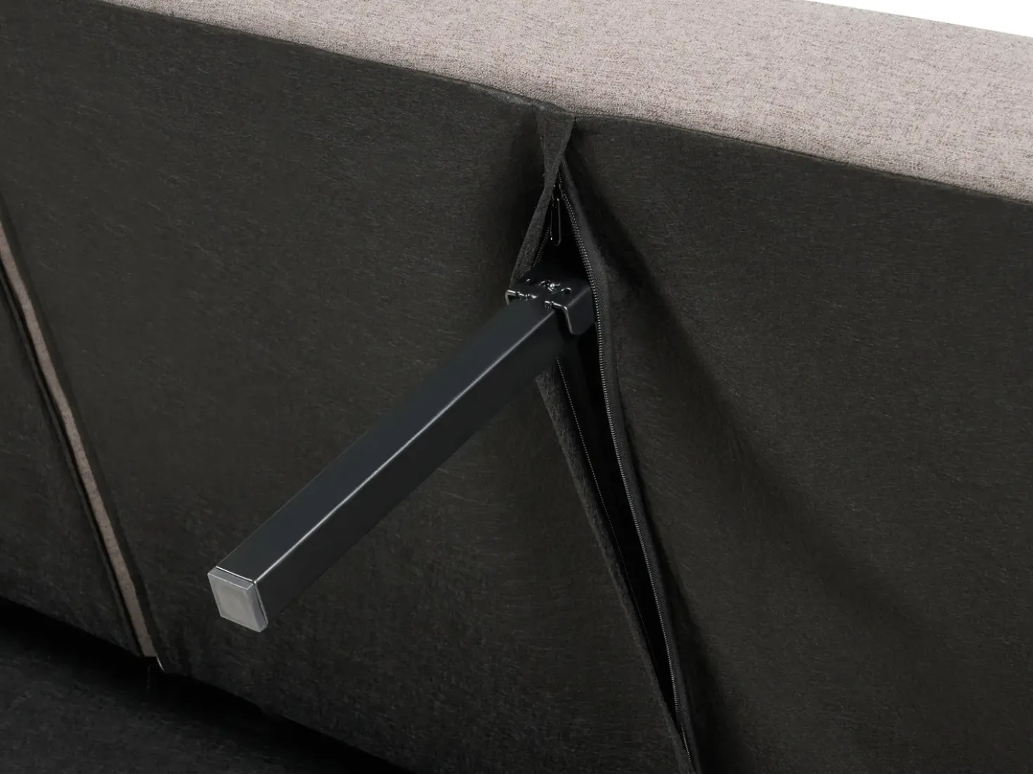 Divano letto 3 posti VIMMERBY Tessuto Marrone chiaro