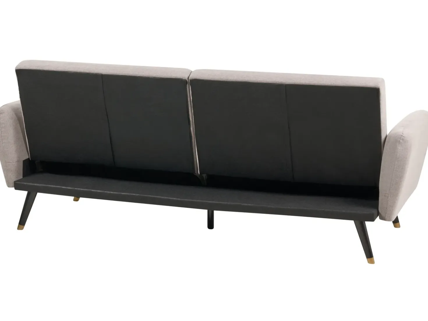 Divano letto 3 posti VIMMERBY Tessuto Marrone chiaro